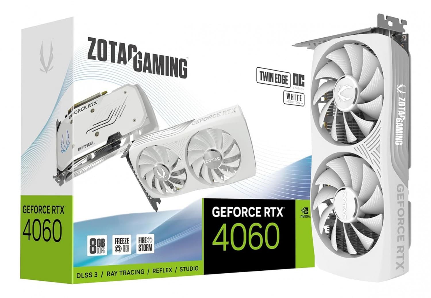 PLACA DE VIDEO ZOTAC RTX 4060 8GB TWIN EDGE OC WHITE EDT - Imagen 1