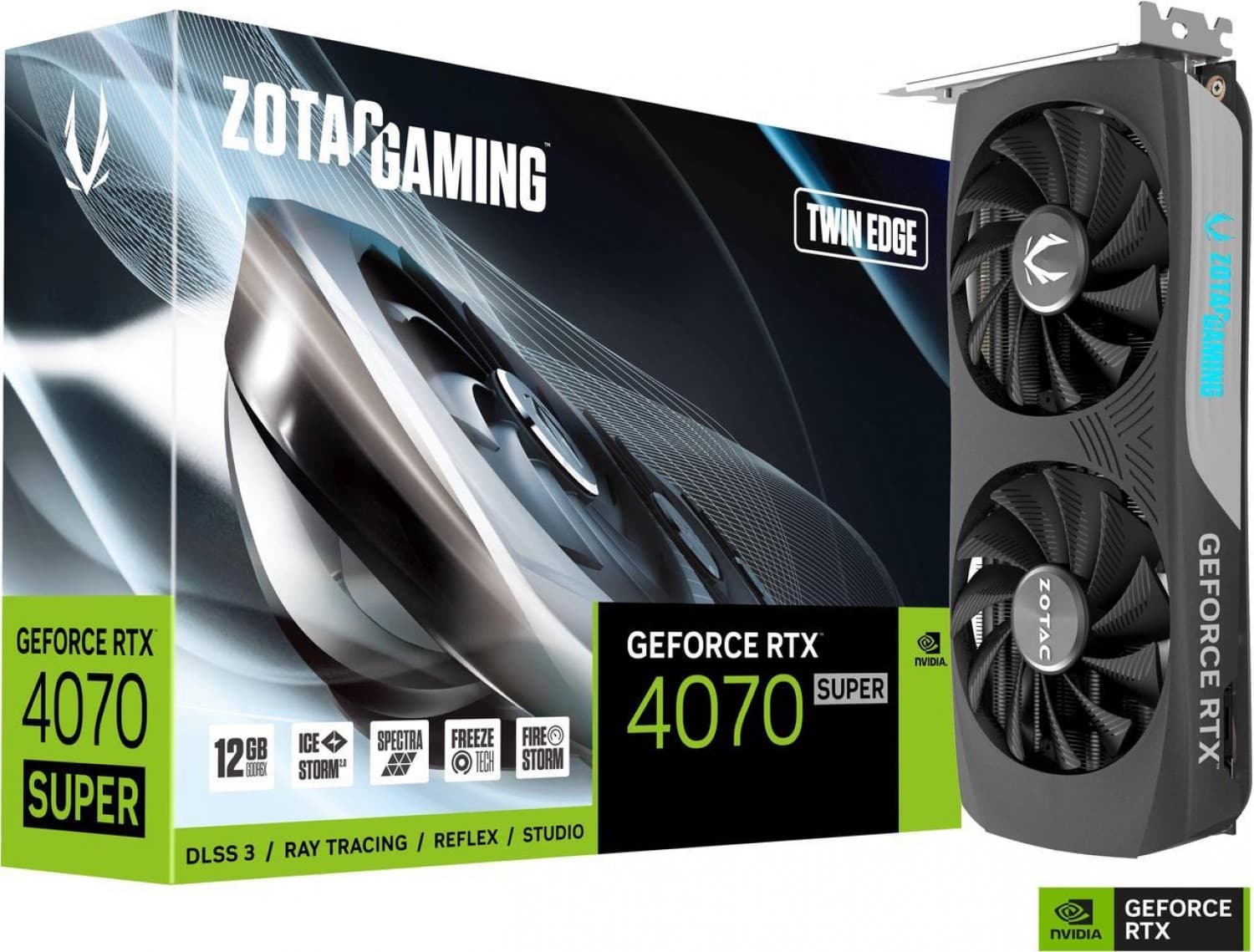 PLACA DE VIDEO ZOTAC RTX 4070 SUPER 12GB TRINITY OC BLACK EDT - Imagen 1