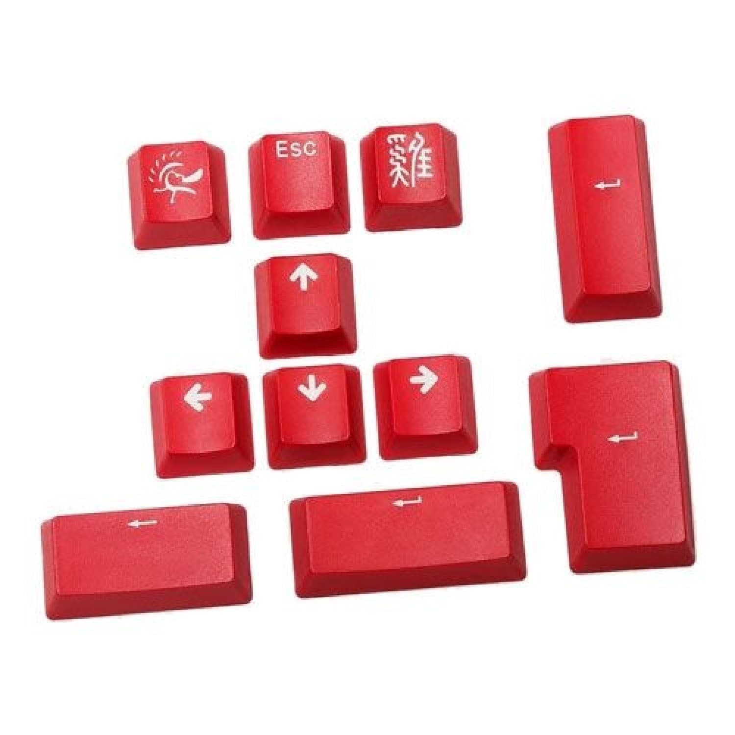 SET 11 TECLAS DUCKY RED PBT DOUBLE-SHOT KEYCAP - Imagen 1