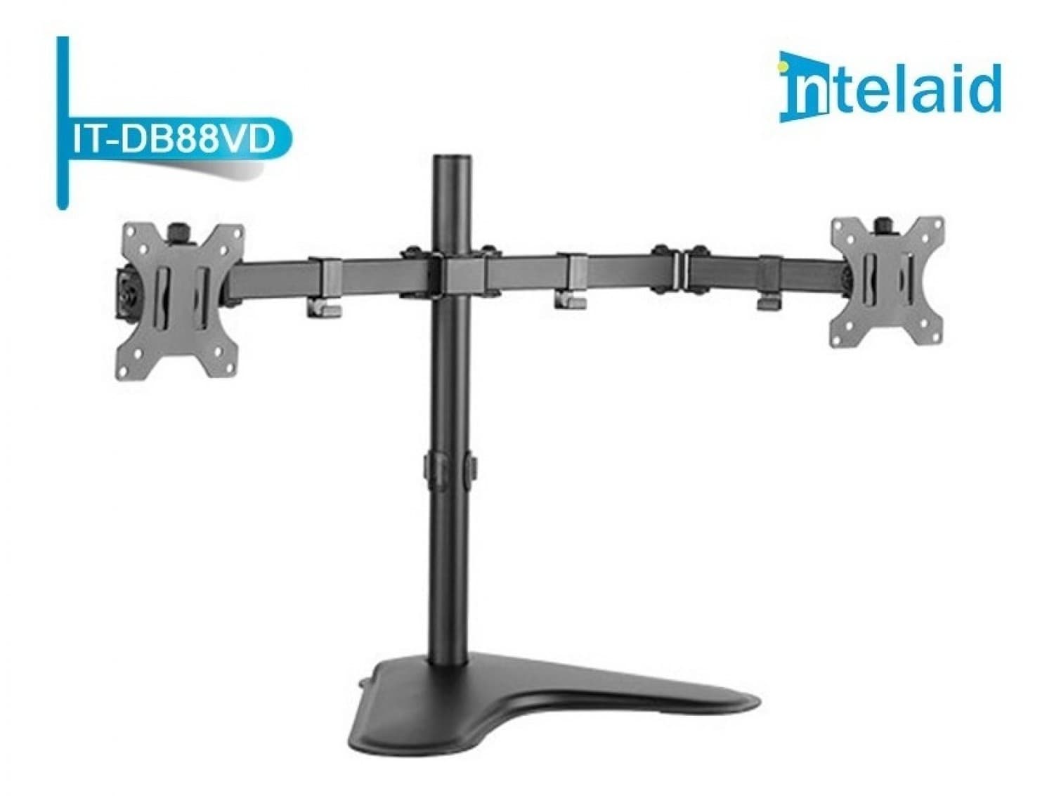 SOPORTE INTELAID DE ESCRITORIO DOBLE MONITOR CON BASE 13/32 MAX 8KG IT-DB88VD - Imagen 1