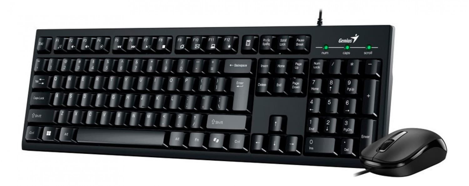 TECLADO + MOUSE COMBO USB GENIUS KM-100SE BLACK - Imagen 1