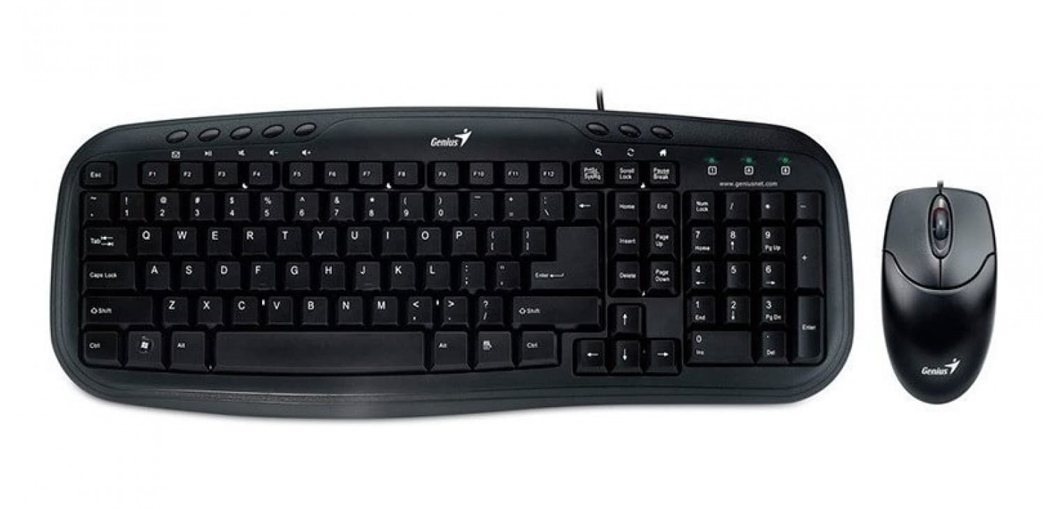 TECLADO + MOUSE COMBO USB GENIUS KM-200 SMART BLACK - Imagen 1