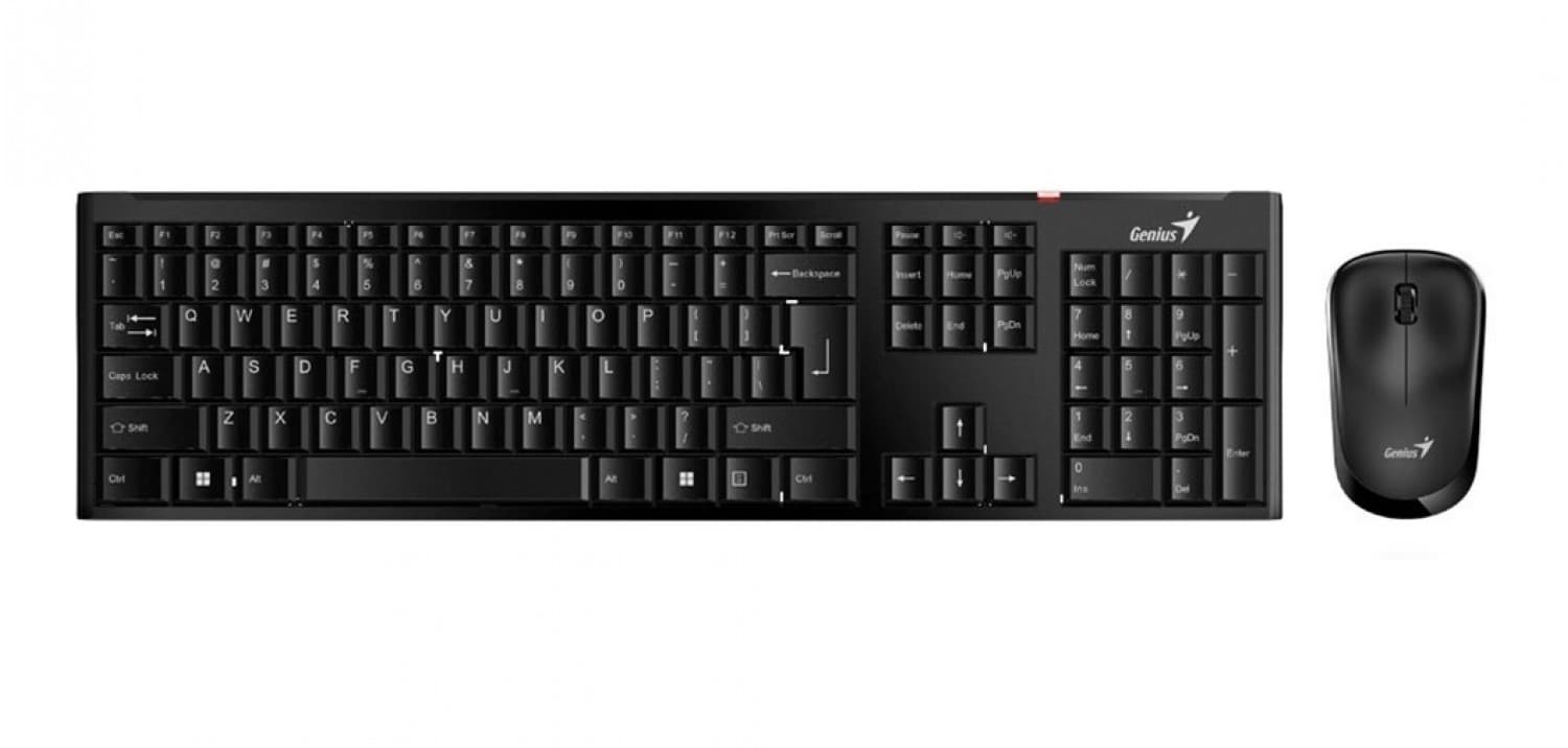 TECLADO + MOUSE WIRELESS COMBO GENIUS SLIMSTAR 8000SE BLACK - Imagen 1