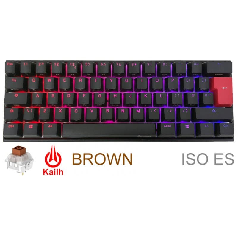 TECLADO GAMER DUCKY MECHA MINI V2 RGB Kailh BOX brown switch MECANICO ISO SP · Ducky · Switches
