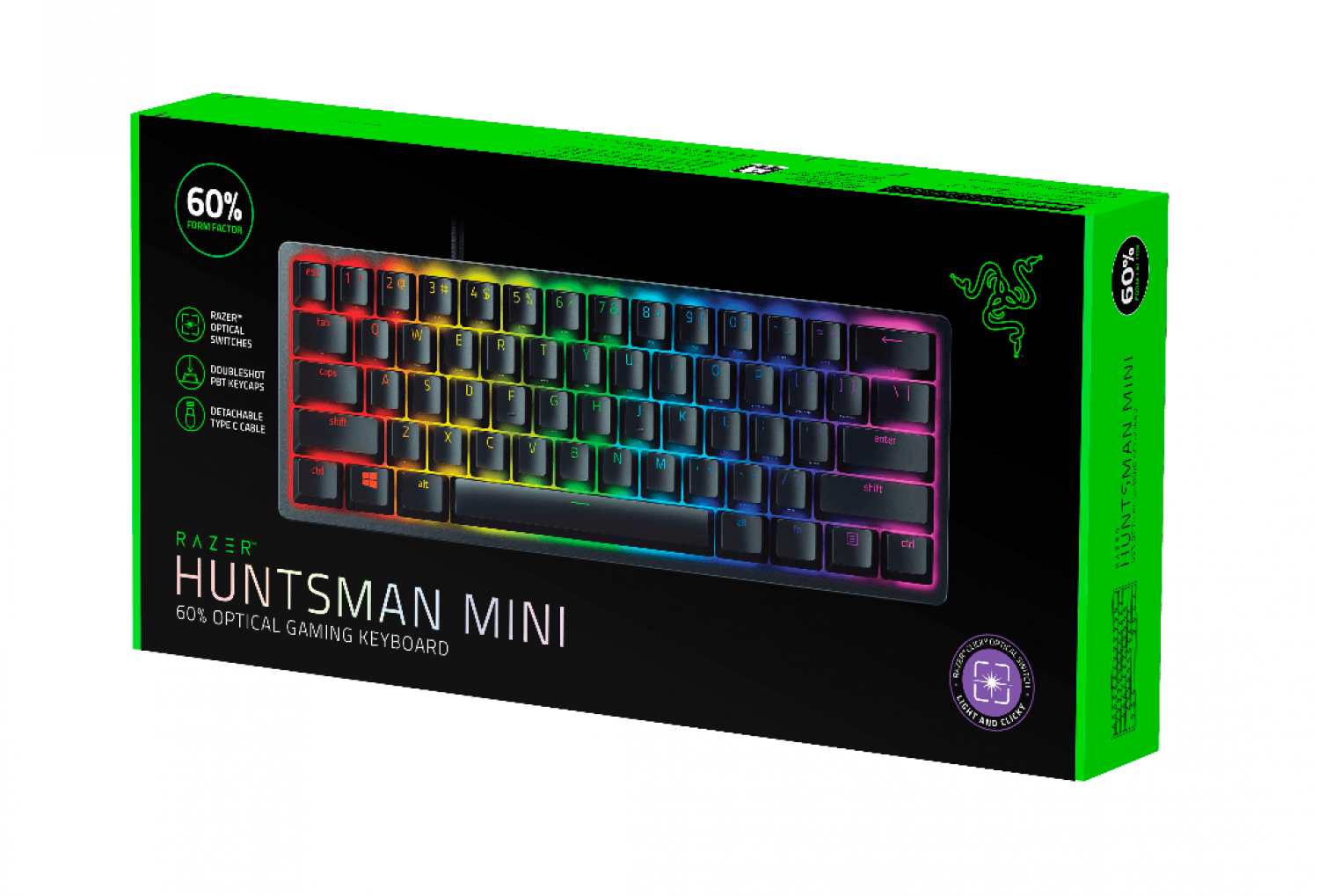 TECLADO GAMER RAZER HUNTSMAN MINI ESPAÑOL PURPLE-SW CLICKY - Imagen 1