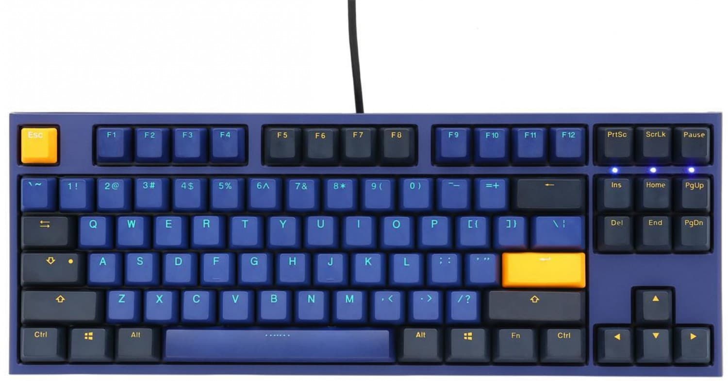 TECLADO MECANICO DUCKY ONE 2 TKL HORIZON TECLAS AZUL MARINO BLUE INTERRUPTOR INGLES PBT DOBLE DISPARO SIN COSTURAS ESTUCHE AZUL SIN LED - Imagen 1