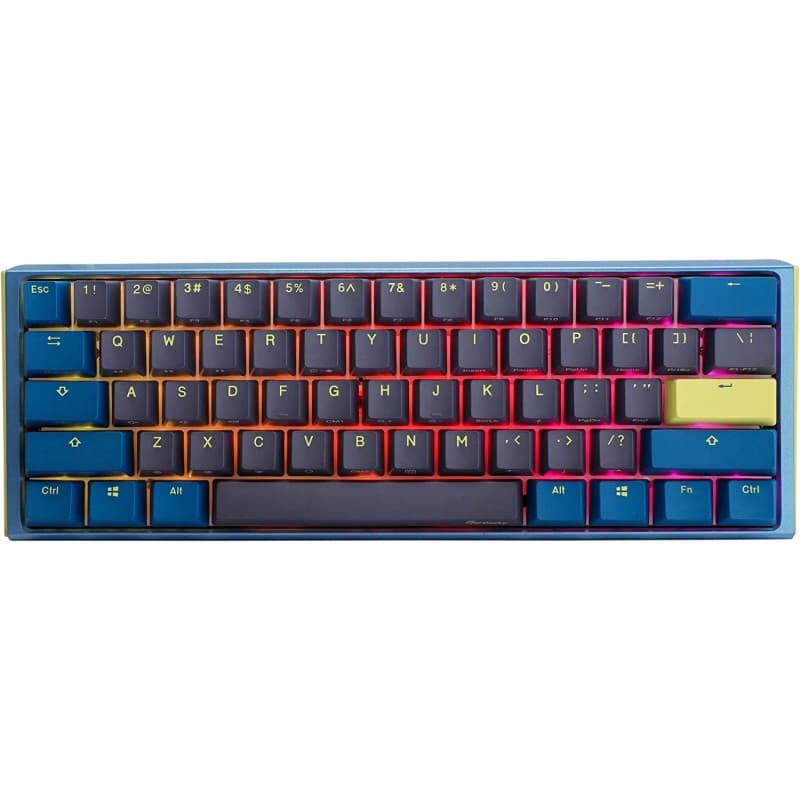 TECLADO MECANICO DUCKY ONE 3 DAYBREAK MINI TECLAS AZULES CLEAR SWITCH INGLES PBT DOBLE DISPARO SIN COSTURAS CAJA SUPERIOR AZUL CAJA INFERIOR GRIS CAJA · Ducky · Switches