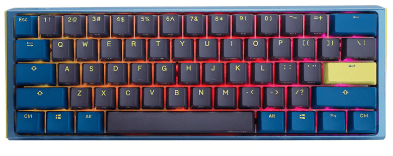 TECLADO MECANICO DUCKY ONE 3 DAYBREAK MINI TECLAS AZULES INTERRUPTOR ROJO SILENCIOSO INGLES PBT DOBLE DISPARO SIN COSTURAS ESTUCHE SUPERIOR AZUL ESTUC - Imagen 1