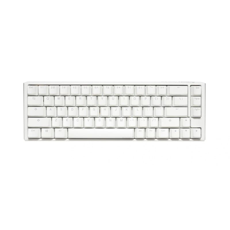 TECLADO MECANICO DUCKY ONE 3 SF TECLAS BLANCAS INTERRUPTOR ROJO INGLES PBT DOBLE DISPARO SIN COSTURAS ESTUCHE SUPERIOR BLANCO ESTUCHE INFERIOR BLANCO · Ducky · Mecánico