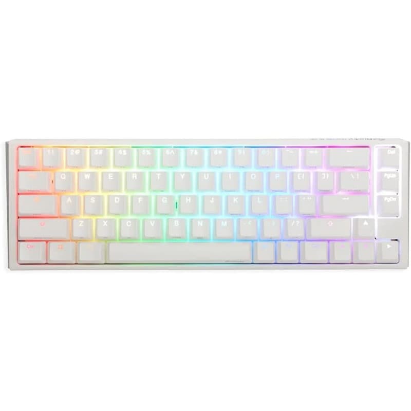 TECLADO MECANICO DUCKY ONE 3 SF TECLAS BLANCAS INTERRUPTOR ROJO SILENCIOSO INGLES PBT DOBLE DISPARO SIN COSTURAS ESTUCHE SUPERIOR BLANCO ESTUCHE INFER · Ducky · Mecánico