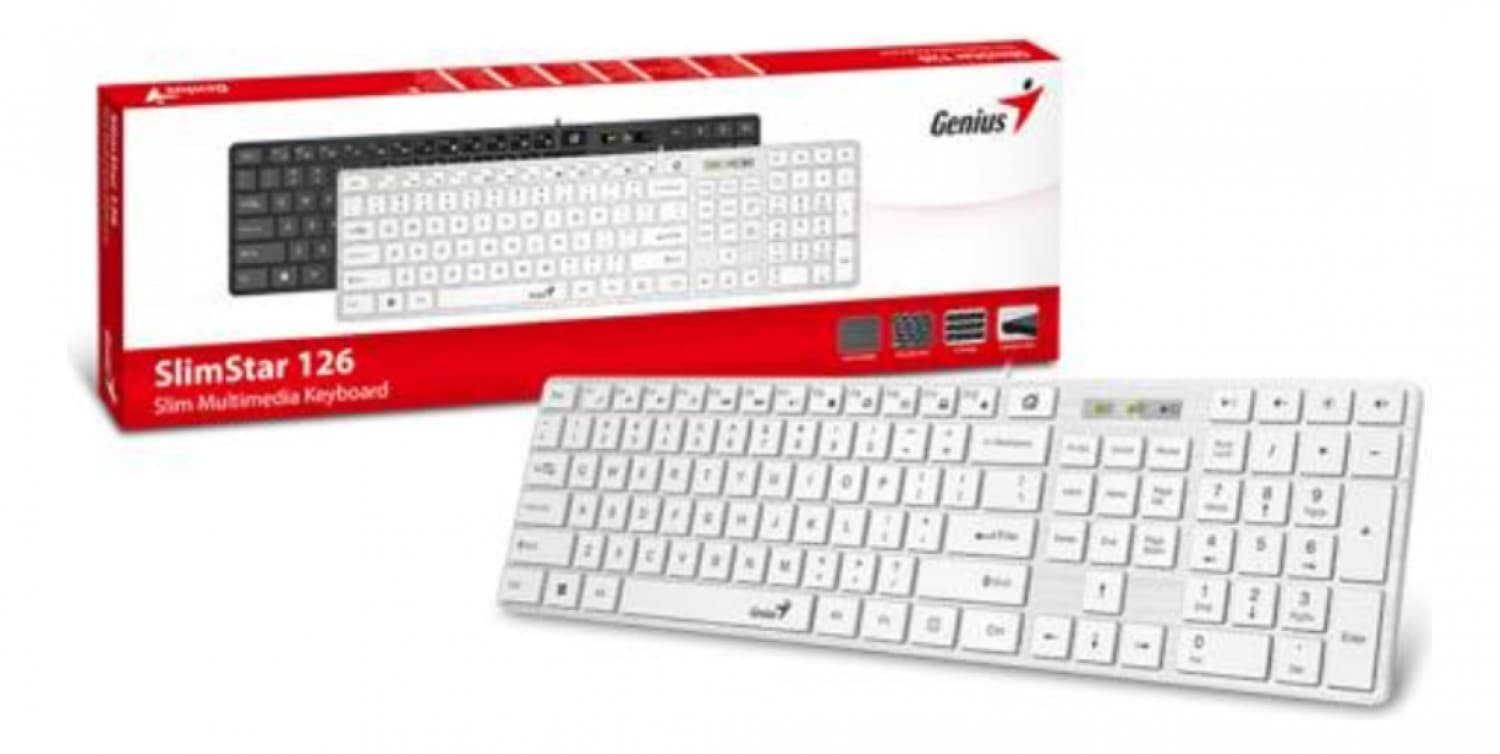 TECLADO USB GENIUS SLIMSTAR 126 WHITE - Imagen 1