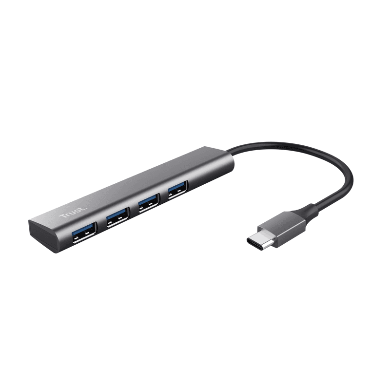 TRUST HALYX HUB USB-C A PUERTOS USB-A 3.2 GEN1 ALUMINIO · Trust · Hubs/Docks