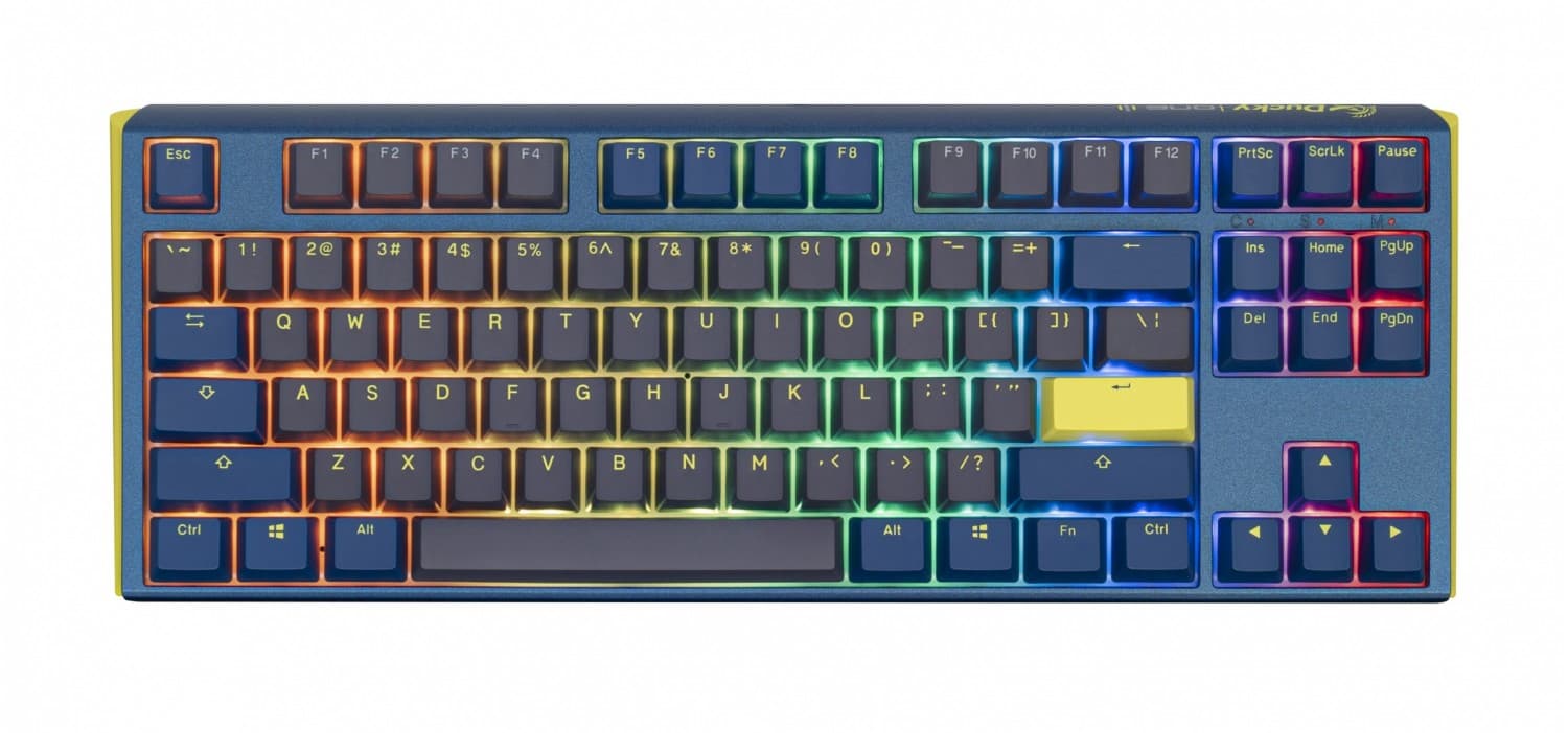 Teclado Mecanico Ducky One 3 TKL Daybreak Teclas azules Interruptor rojo Ingles PBT Doble disparo sin costuras Caja superior azul Caja inferior gris C - Imagen 1