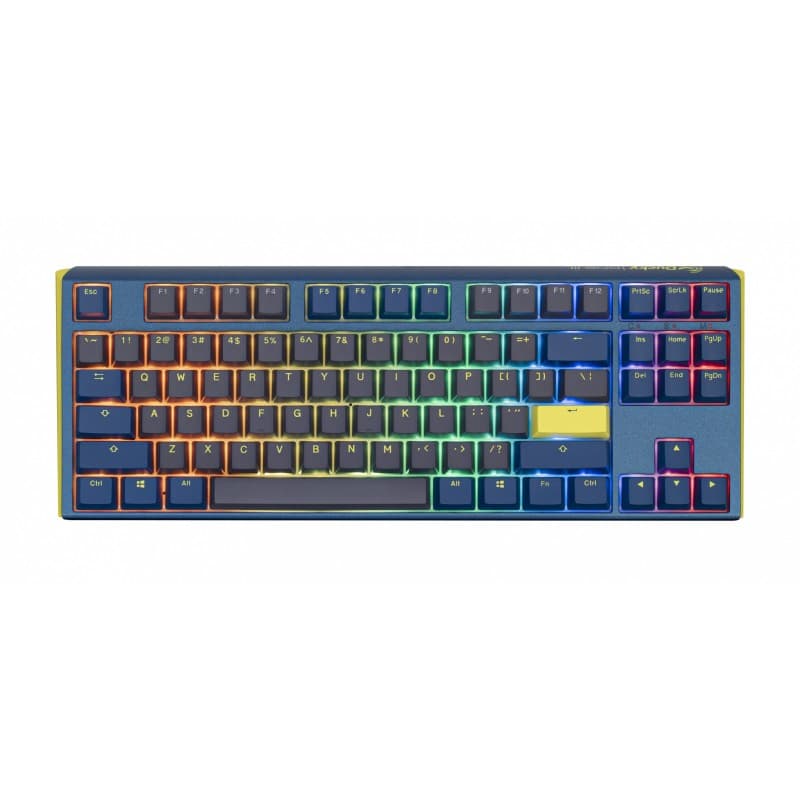 Teclado Mecanico Ducky One 3 TKL Daybreak Teclas azules Interruptor rojo Ingles PBT Doble disparo sin costuras Caja superior azul Caja inferior gris C · Ducky · Mecánico