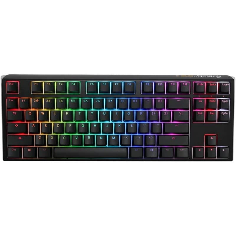 Teclado Mecanico Ducky One 3 TKL Teclas negras Velocidad interruptor plateado Ingles PBT Doble disparo sin costuras Estuche superior negro Estuche inf · Ducky · Mecánico