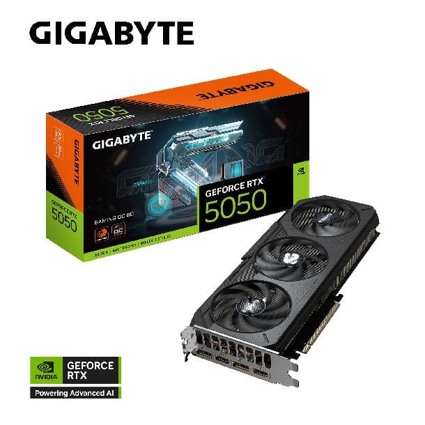 PLACA DE VIDEO Gigabyte GeForce RTX 5050 8G GAMING OC · Gigabyte · NVIDIA RTX