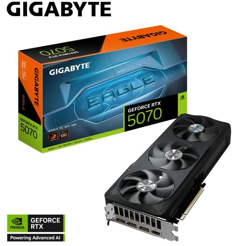 Placa de Video Gigabyte Nvidia GeForce RTX 5070 Eagle OC 12GB GDDR7 · Gigabyte · NVIDIA RTX
