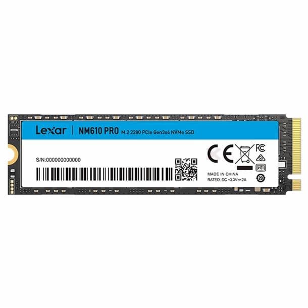 Disco Solido SSD 500GB Lexar NM610 Pro M.2 Nvme PCIe x4 3.0 · LEXAR · M.2 NVMe