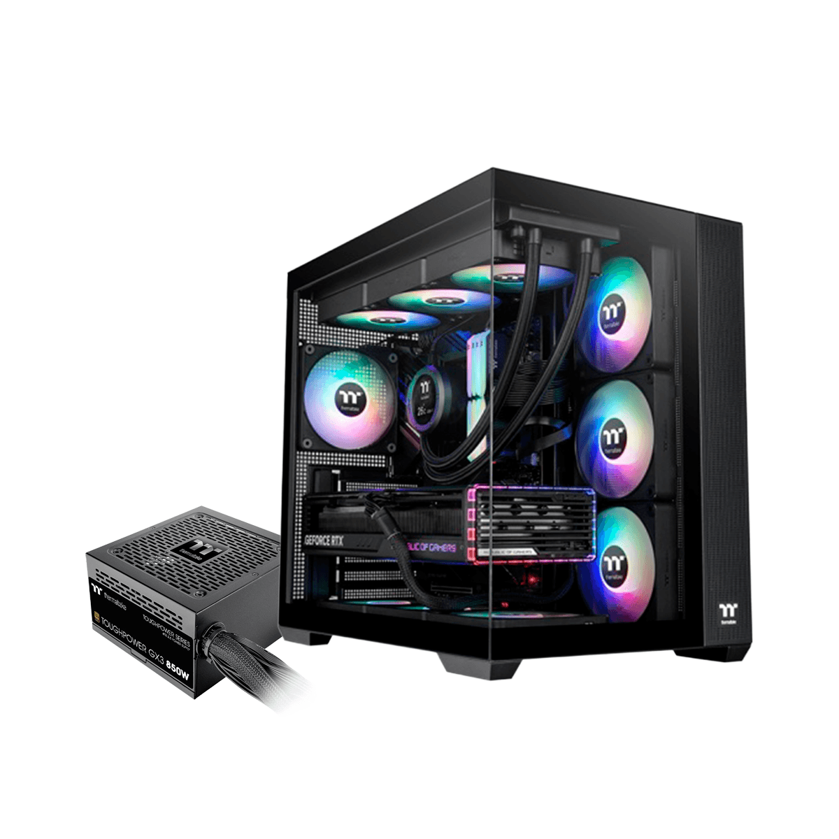 Gabinete TT View 380 Lite Fan ARGB x4 TG x2 c/Fuente 850W Gold (4513) · Thermaltake · Fan