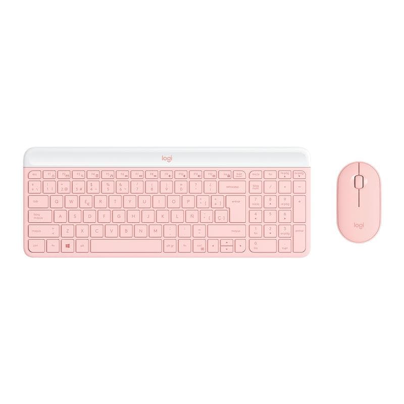 Combo Teclado Mouse Inalámbricos Logitech MK470 Slim Rose · Logitech