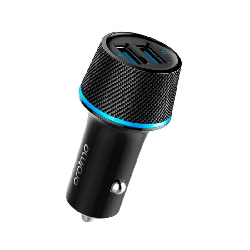 Cargador Auto Oraimo 2 USB + Cable Lightning & Micro USB Negro · ORAIMO
