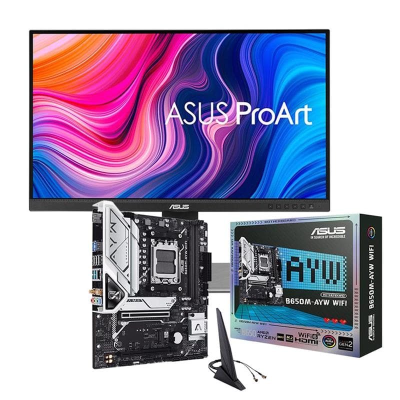 Combo Mother ASUS B650M-AYW WIFI + Monitor 27" ASUS ProArt Display PA278QV · Asus · General