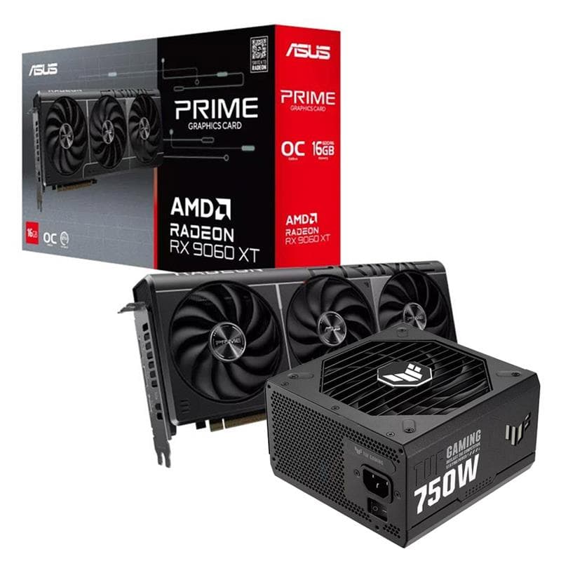 Combo ASUS Prime Radeon™ RX 9060 XT 16GB + Fuente TUF 750W 80 Plus Gold · Asus · 80+ Gold