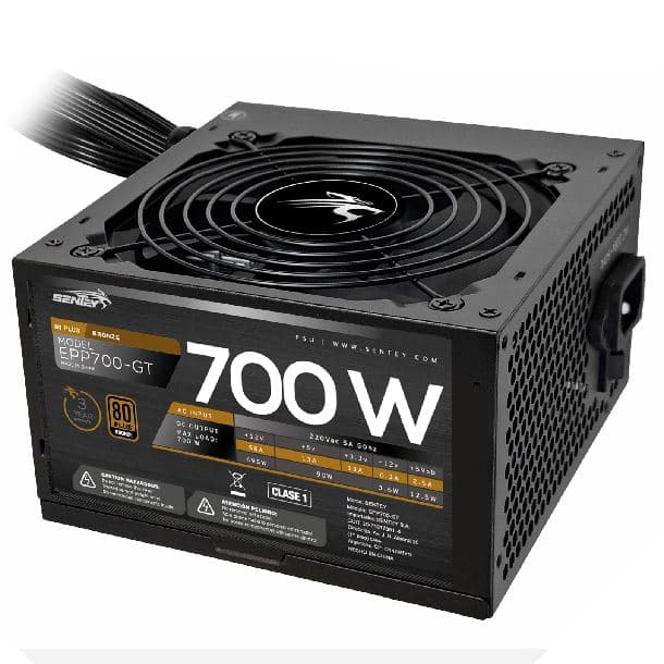 FUENTE 700W SENTEY EPP700-GT 80 PLUS BRONZE · 80+ Bronze