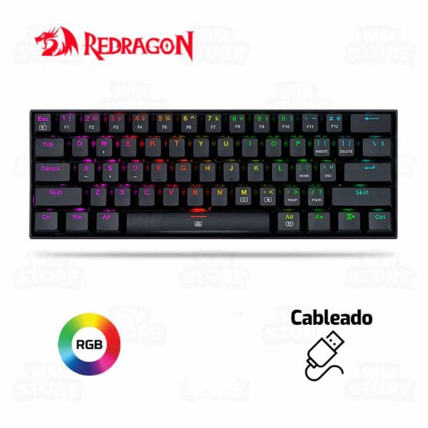 Teclado Redragon K630 dragonborn 60% black · Redragon · Negro